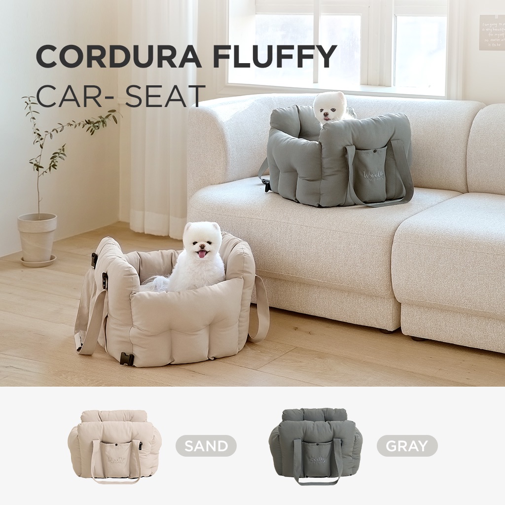 Woolly pet in style. Cordura fluffy car seat/ Carrybag/ Cozy/ Various