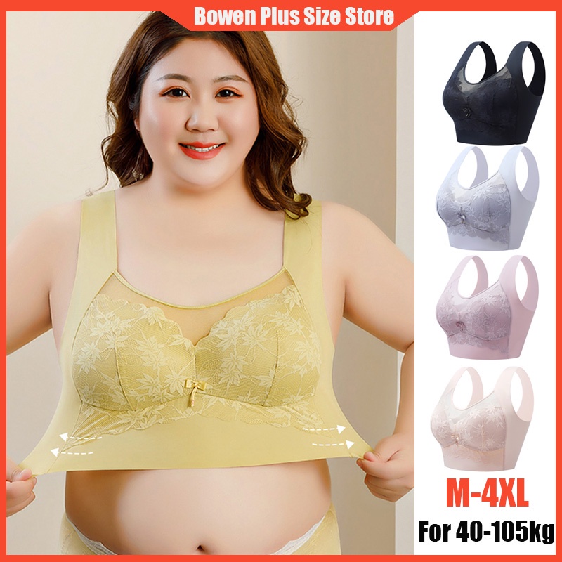 Buy Thin Cotton Large Size Bra, Breathable lace, Big Chest, Small  Adjustment, Comfortable Gathering, Lady's Underwear B C D White Cup Size D  Bands Size 40 90 at