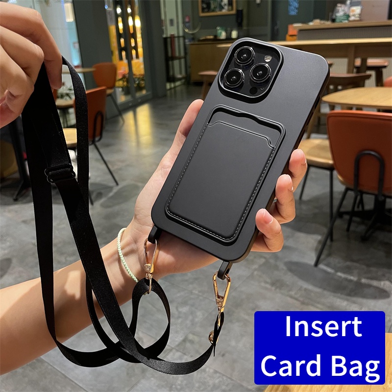 Luxuly Black Insert Card Bag Portable Soft Phone Case iPhone 11 13 12 ...