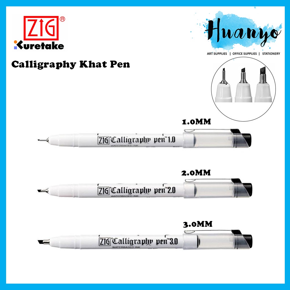 ZIG Calligraphy Khat Arabic Jawi Pen (Flat/Chisel Tip 1.0MM, 2.0MM, 3