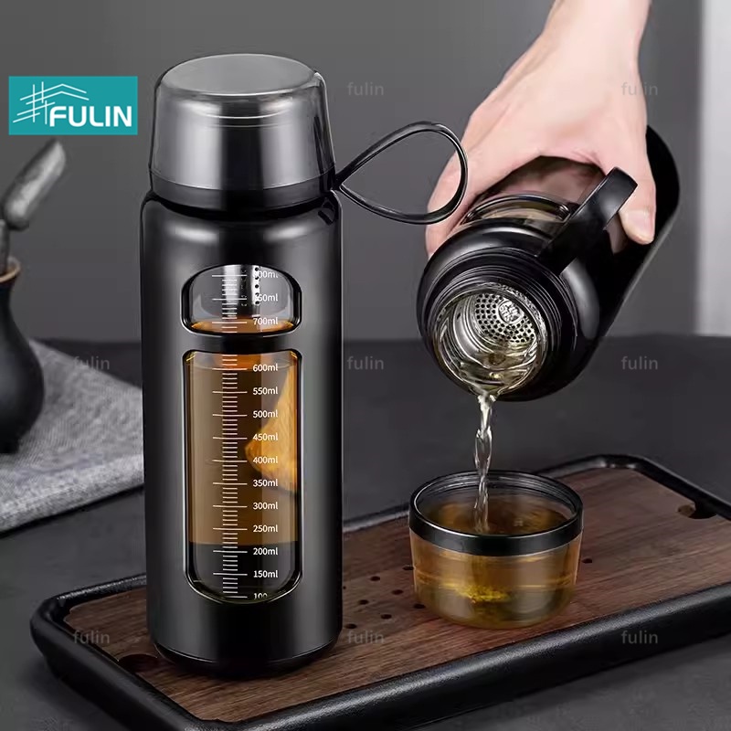 1000ml Large Capacity Portable Glass Water Bottle Antifall PC