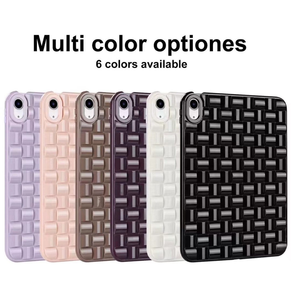 Casing Soft Anyaman Pattern Style Case Compatible With IPad Air 4/5 Ipad 9.7" Gen 5/6 9.7" Ipad 7/8/9 Ipad Gen 10 2023 Pro 11" Mini 6 High Quality - Gambar 3