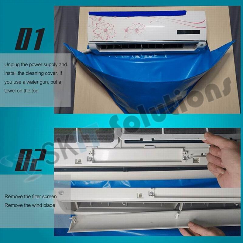 Air Conditioner Cleaning Kit Washing Cover+Pipe+Foam Spray+Sprayer