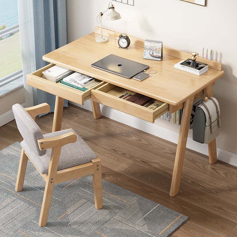 Study Table Japanese Solid Wood Bedroom Desk Desk Desktop With Drawers