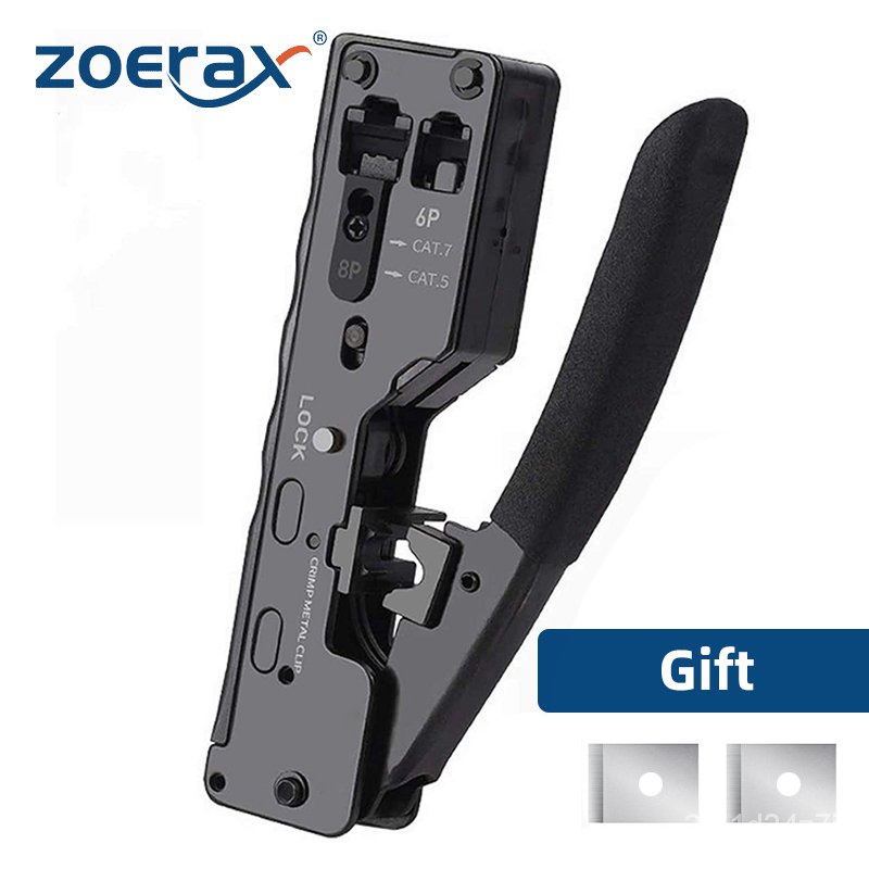 Zoerax Rj Crimp Tool Ethernet Crimping Tool Wire Cuer Crimper For Cat Cat A Cat Cat E Pass