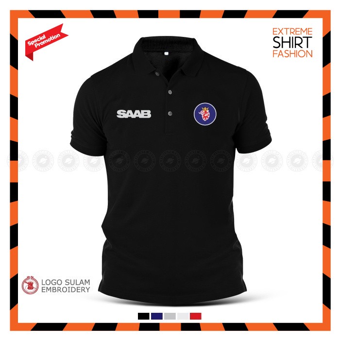 Premium Polo Saab Swedish Retro Saab 9 3 Turbo Classic Performance Parts Baju T Shirt Lelaki Design Logo Sulam Cotton Shopee Singapore