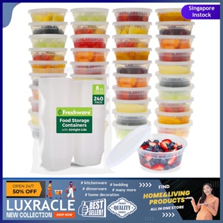 Freshware 24-Pack 32 oz Plastic Food Storage Containers with Lids