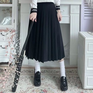 Black pleated hotsell midi skirt 60