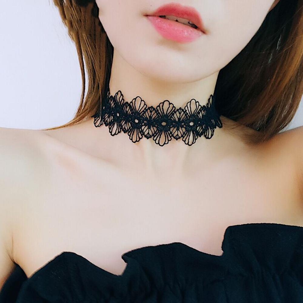 Gothic Classic Charm Fashion White Collar Women Lace Collar Party Handmade  Velvet Lace Vintage Choker Necklace For Women Collar