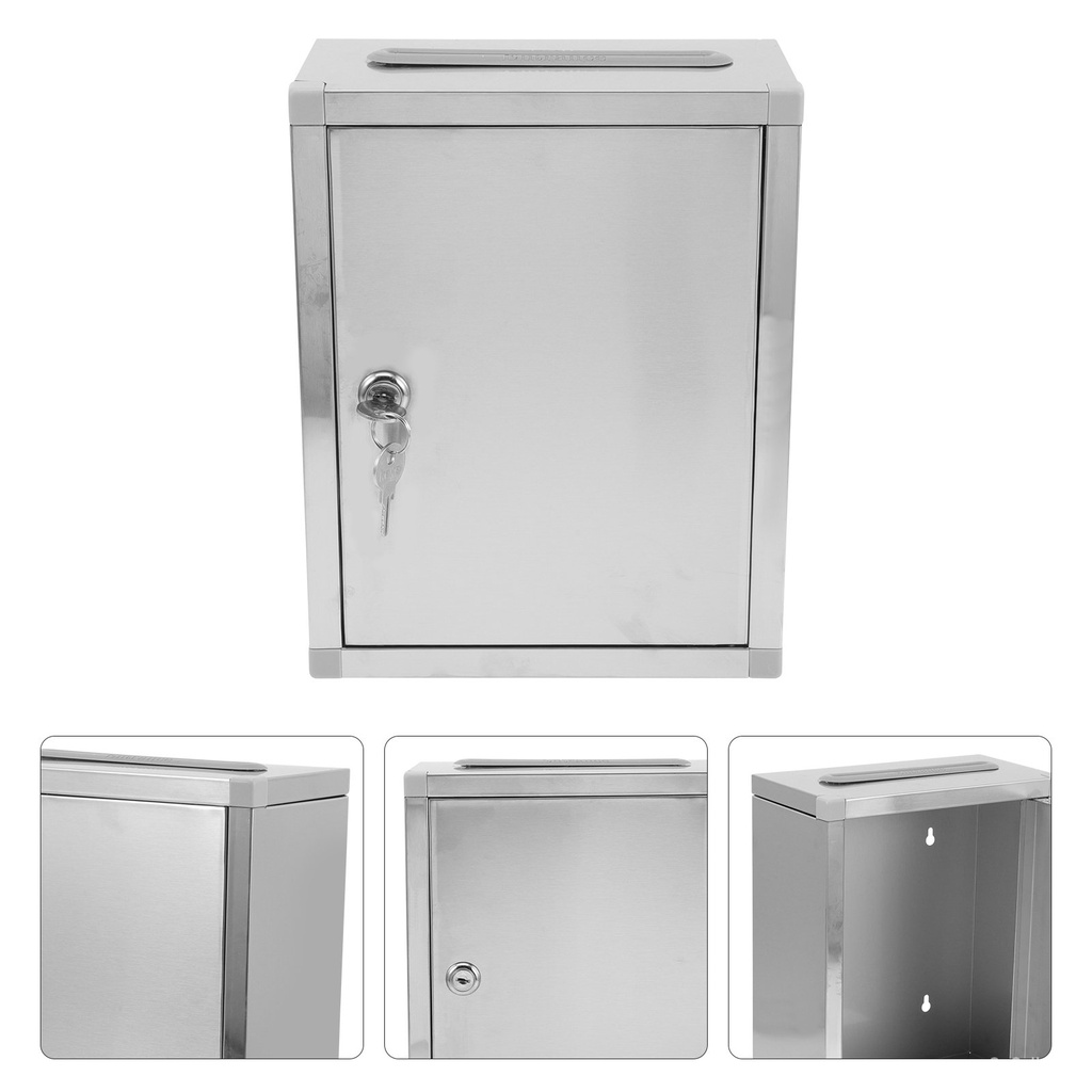 YQ6 Wall Mail Holder Donations Collector Box Lockable Rural Mailbox