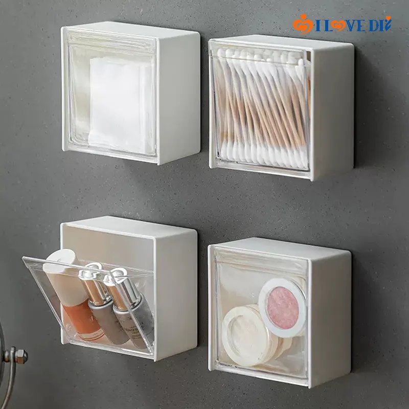 1 Pc Wall Mounted Mini Square Flip-top Storage Case/ Durable Plastic ...