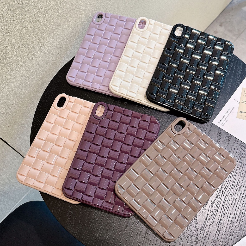 Casing Soft Anyaman Pattern Style Case Compatible With IPad Air 4/5 Ipad 9.7" Gen 5/6 9.7" Ipad 7/8/9 Ipad Gen 10 2023 Pro 11" Mini 6 High Quality - Gambar 4