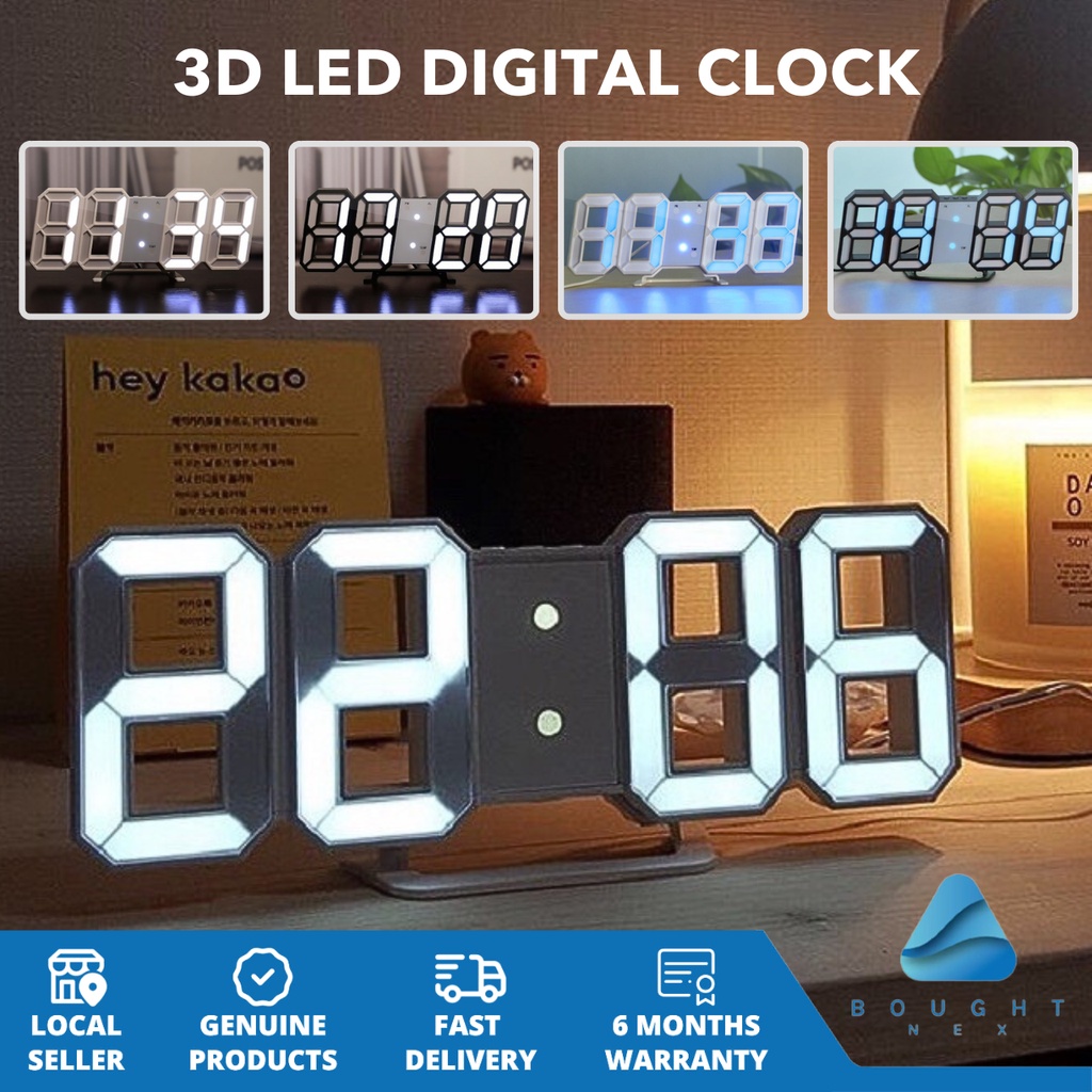 LED Digital Clock - 3D Display, USB, Modern Clock, Alarm, Date ...
