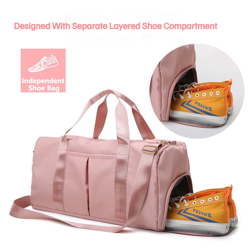 Gym Duffel Bag w Shoe Compartment | Unisex Men Women | Holiday Travel ...