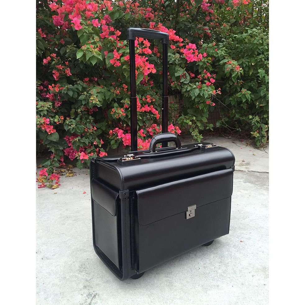 🥇Free Shipping🥇Leather Captain Mechanic Trolley Case Flight Case