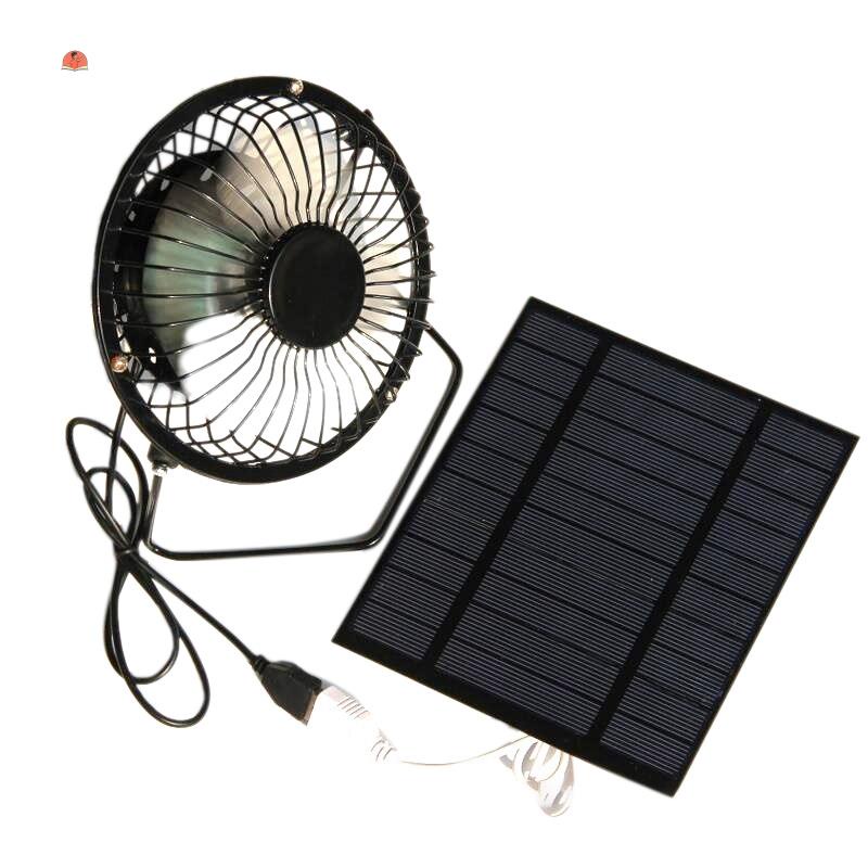 5W 5V Solar Panel Powered Fan, Mini Portable Ventilation Cooling Fan 4 ...