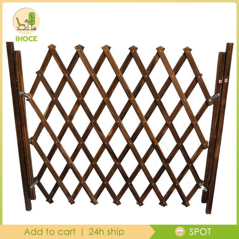 [Ihoce] Wooden Expandable Accordion Dog Gate Sliding Door Freestanding Adjustable for Stairways