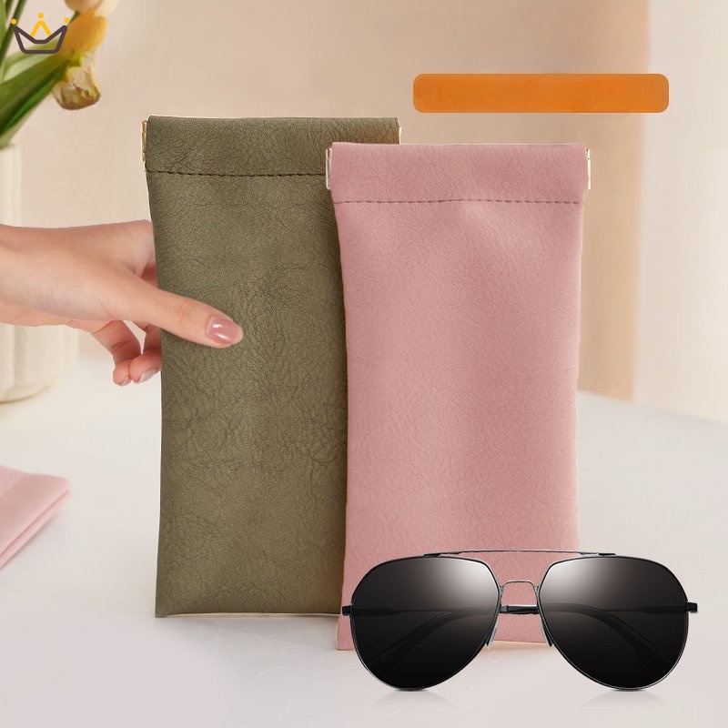Portable Leather Glasses Case PU Leather Self Closing Travel Soft Sunglass Case SAWU Shopee