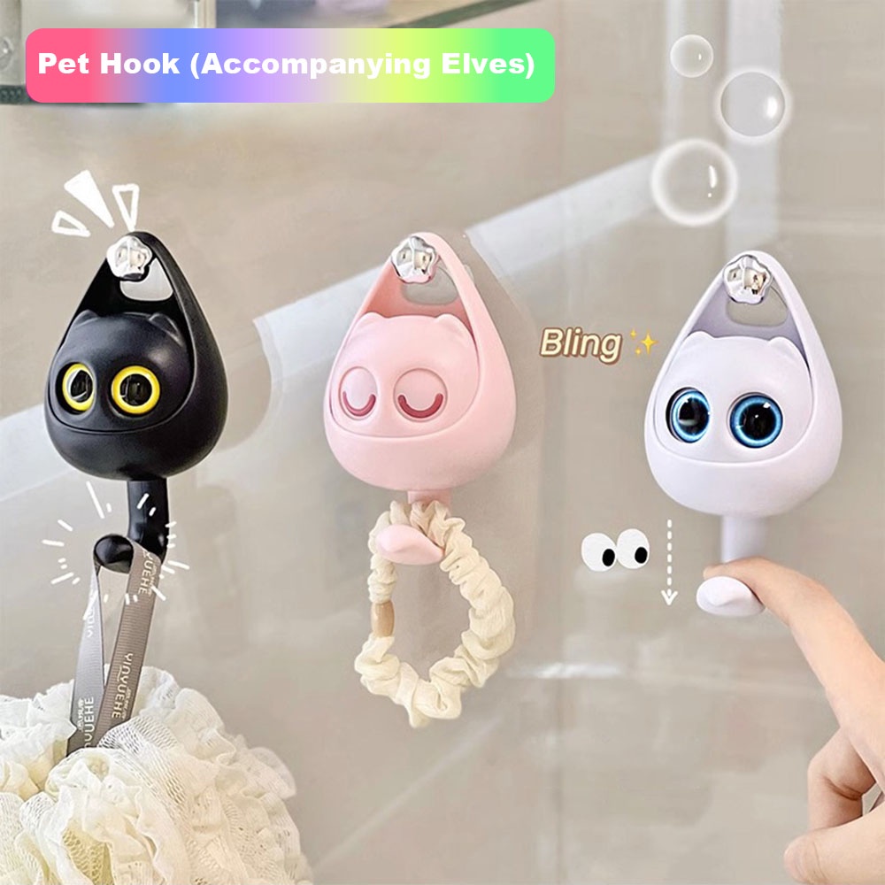 Housheold Cute Winking Cat Hook Heavy Duty Storage Hook For Bathroom ...