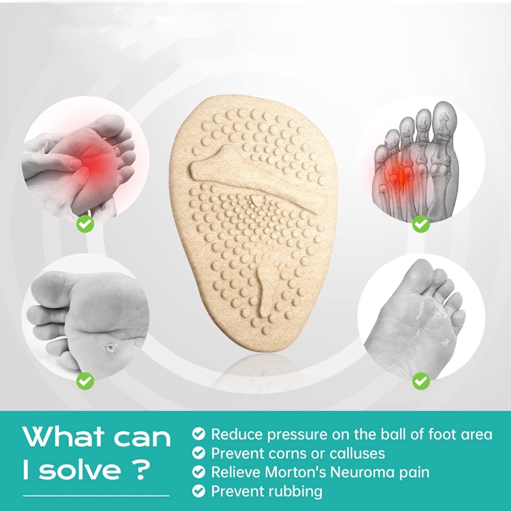 GEL forefoot pad high heels comfortable invisible selfadhesive half