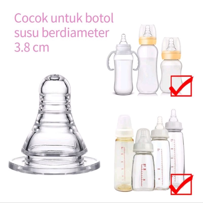 1PCS Dot Botol Bayi Standard Nipple Slim Peristaltik Plus Dot Silicone Bottle Susu Standar BPA A052 - Gambar 2