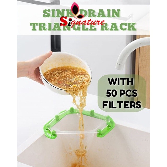 Kitchen Triangle Sink Filter Drainage Rack Anti-clogging With Nano Tape ...