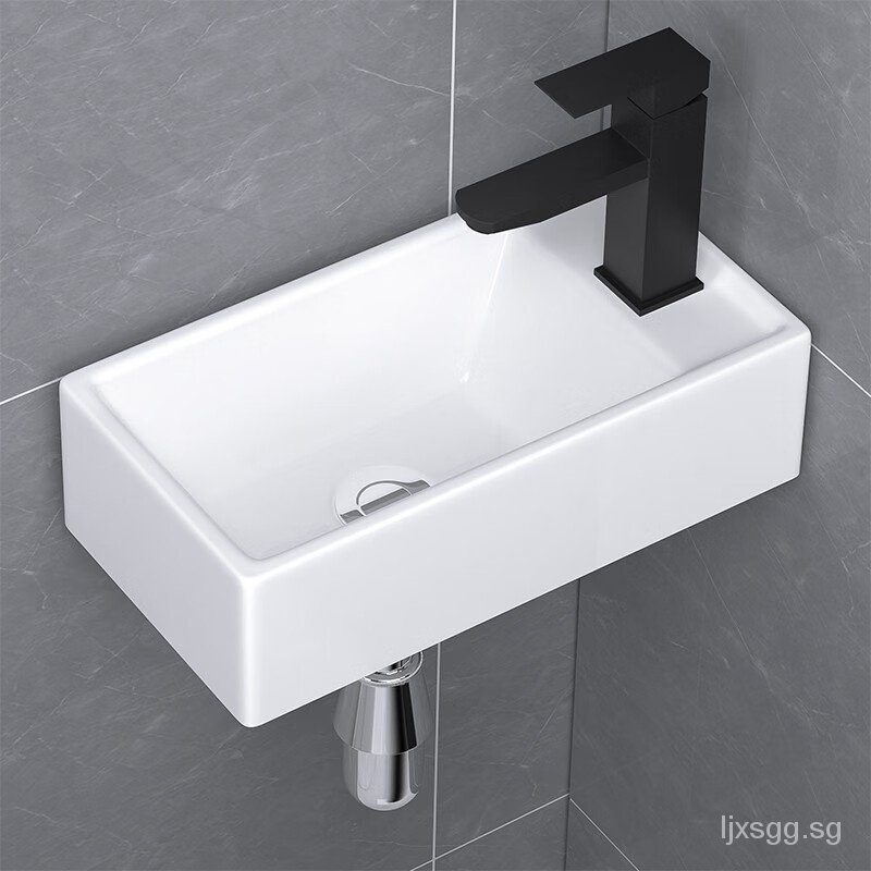 Wallmounted wash basin simple ceramic small apartment mini hongpai corner bathroom washbasin