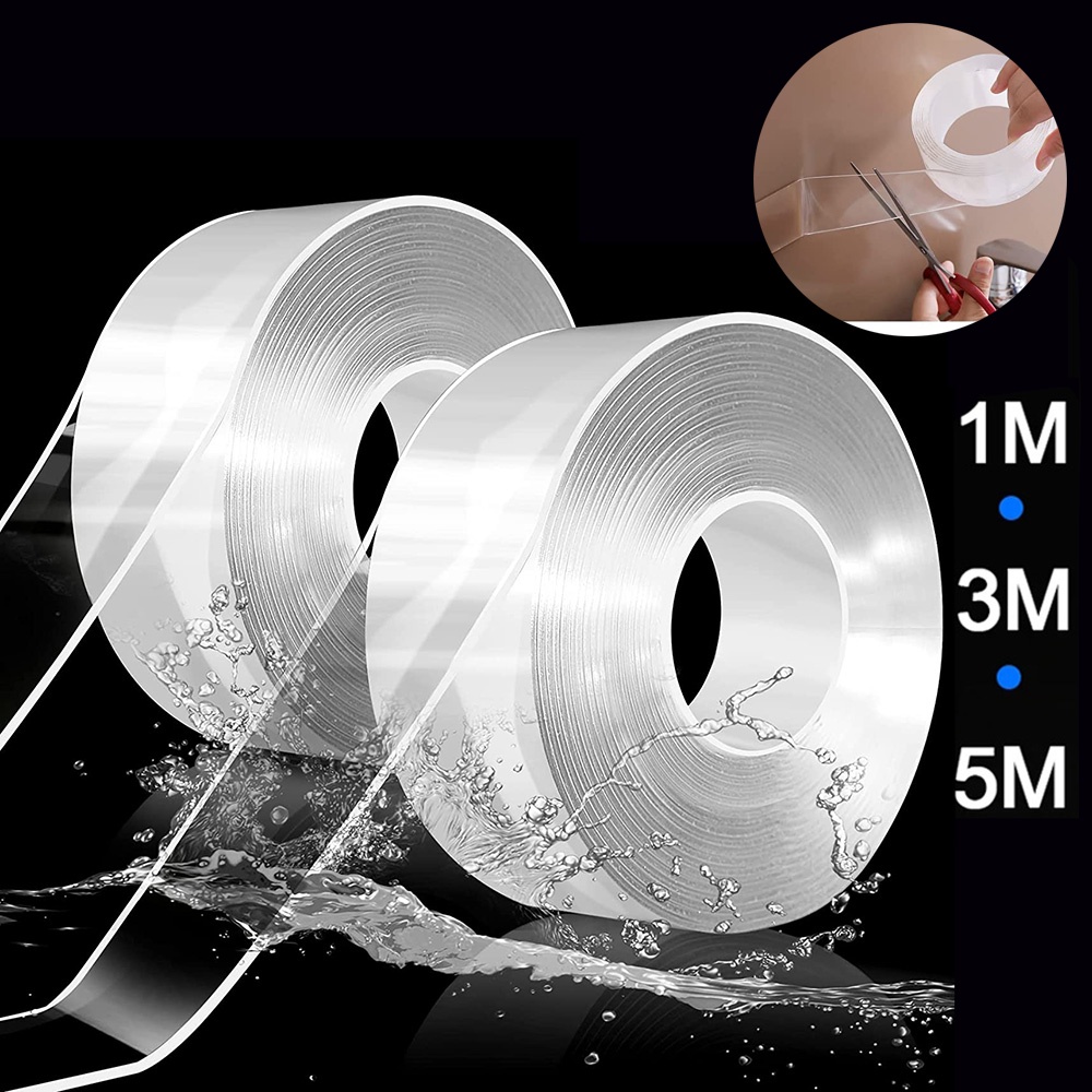 Nano Transparent Tape Doublesided Tapes Waterproof No Trace Wall Stickers for Bathroom Kitchen