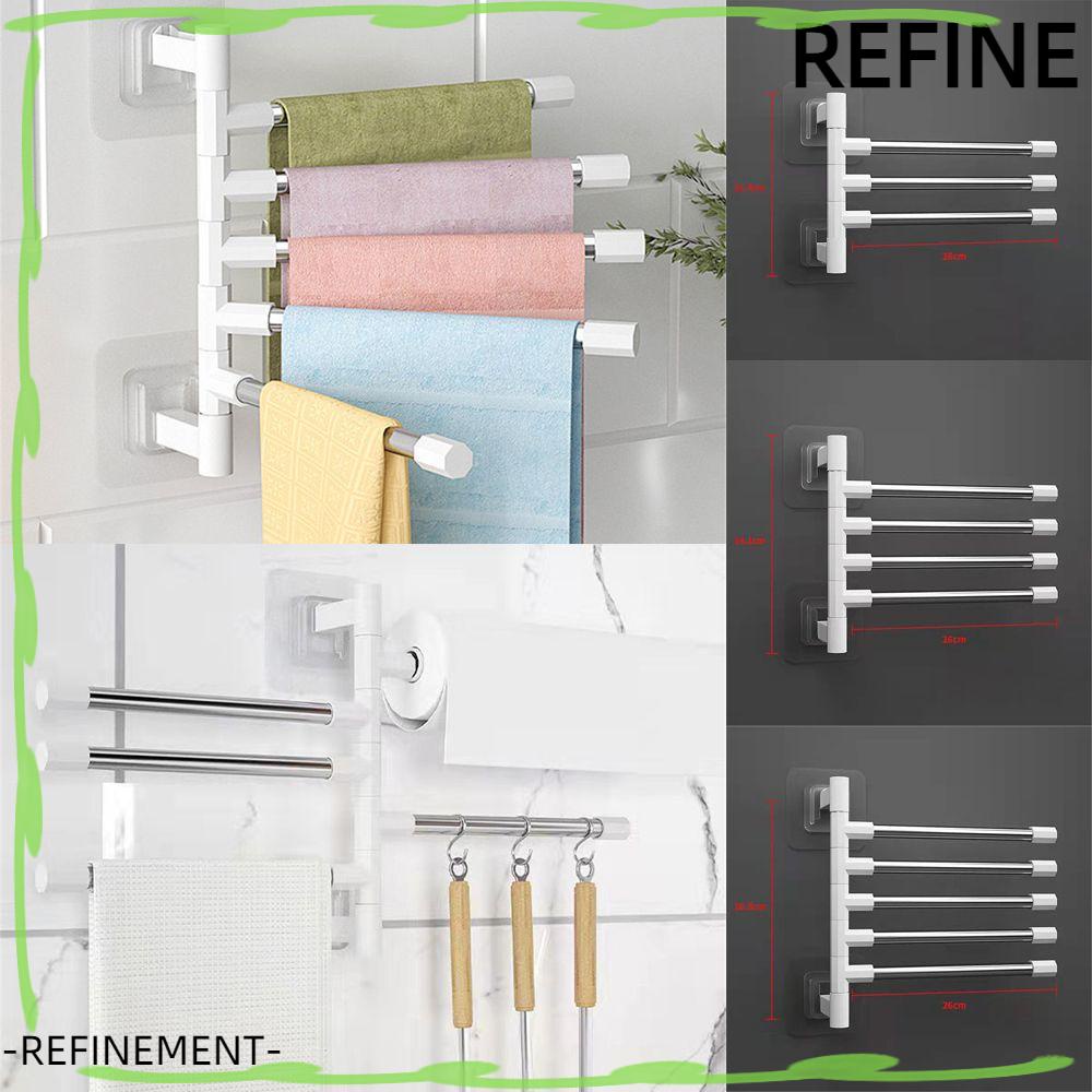 REFINEMENT Organizer 2-8-Bar Towel Hanger Bathroom Wall Mounted Bracket ...