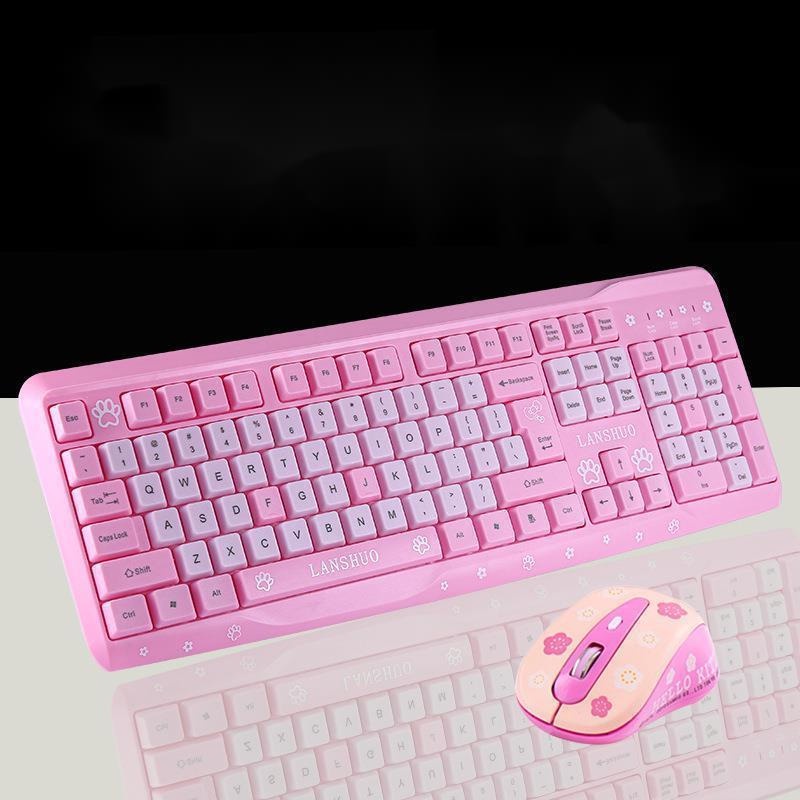 Hello Kitty Cartoon Waterproof Keyboard and Mouse Set Combo 104 Keys ...