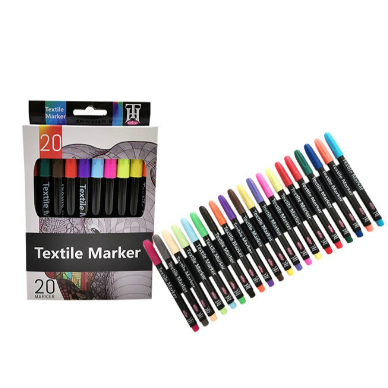 20 Colors TShirt Permanent Fabric Paint Marker Pen Textile Marker