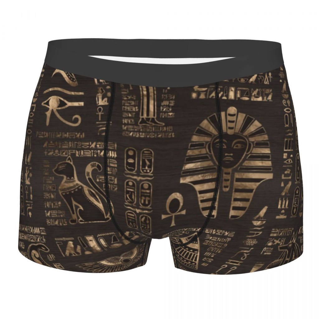 Egyptian Hieroglyphs And Deities Boxer Shorts Men 3D Printed Male