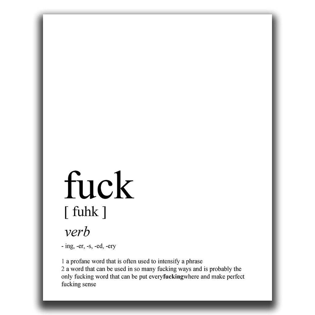 Funny Wall Decor X Unframed Print Definition Stylefuck Black And White