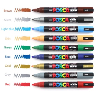 Uni Posca Acrylic Paint Marker Pen Full Set PC-17K PC-8K 8/15Color Plumones  Marcadores Japanese Art Supplies for Poster Graffiti