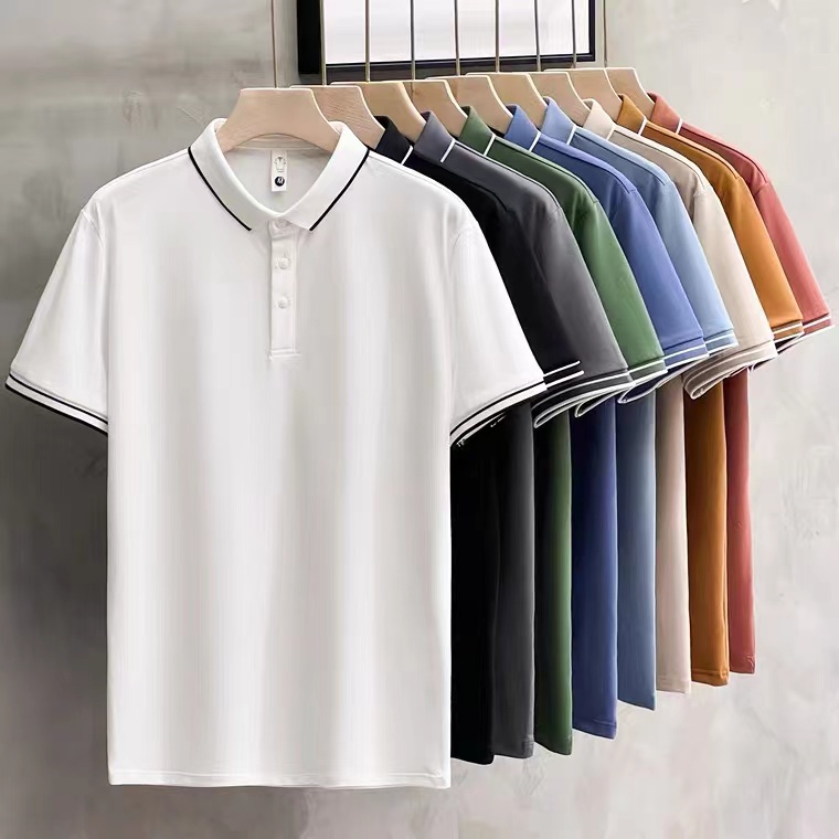 Cotton Plain Polo Shirt Men Comfy Fabric Polo Shirt for Man Stripe ...