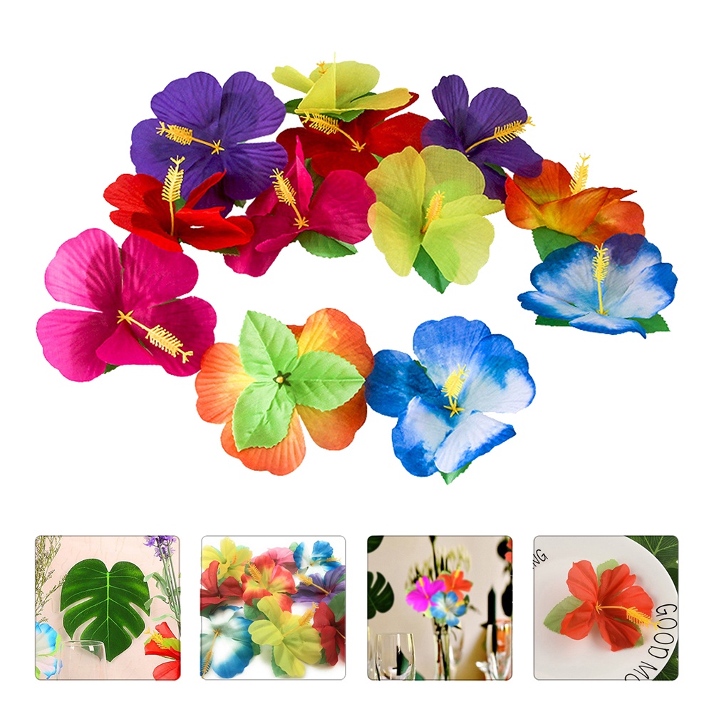 Simulation Hibiscus Flower Jungle Decorations Mexican Home Artificial ...