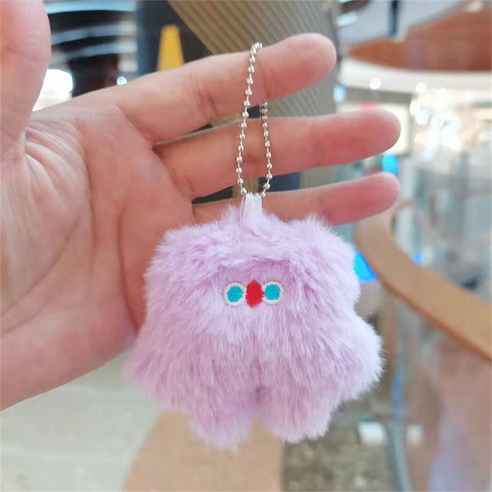 Korea Cute Little Monster Keychain Kawaii Furry Keyring Girl Lovely Schoolbag Pendant Cartoon Couple Key Chains Key Accessories Shopee Singapore