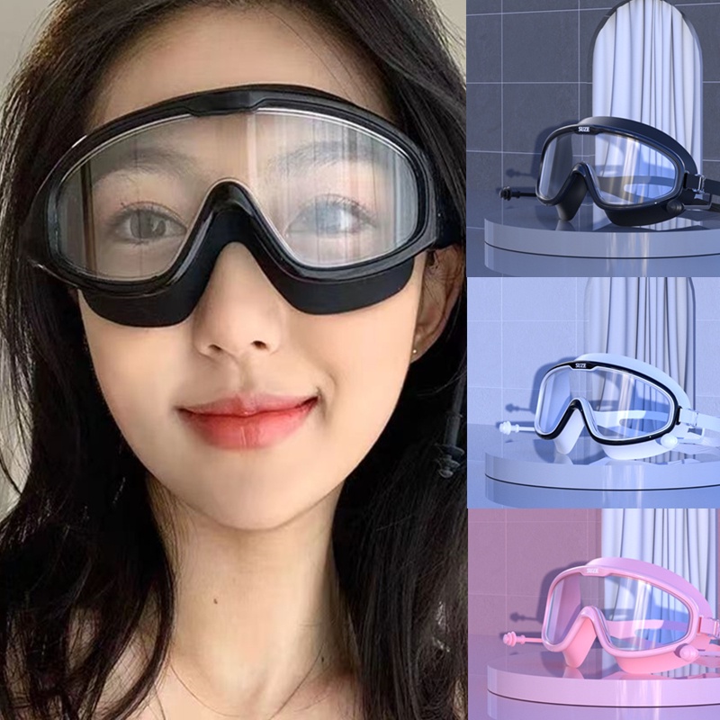 Large Silicone Swimming Glasses Waterproof AntiFog Adult Swimming