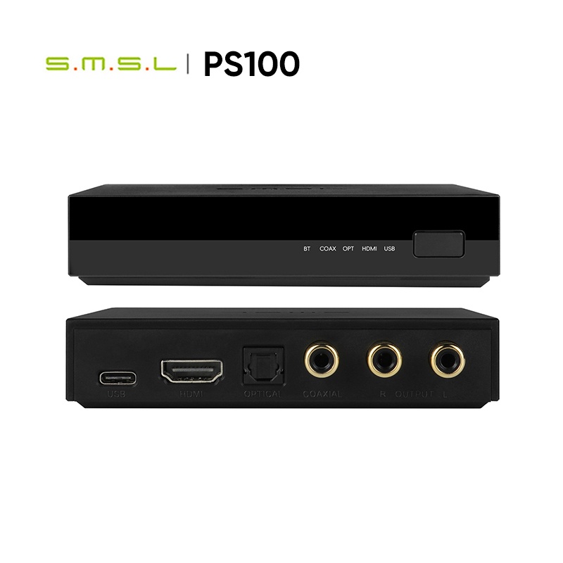 SMSL PS100 USB C DAC AMP Bluetooth Coaxial Optical HDMI Audio Converter