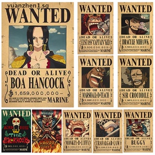 ZHEN Poster One Piece Wanted Wanted Poster Luffy Paper Vintage Poster ...