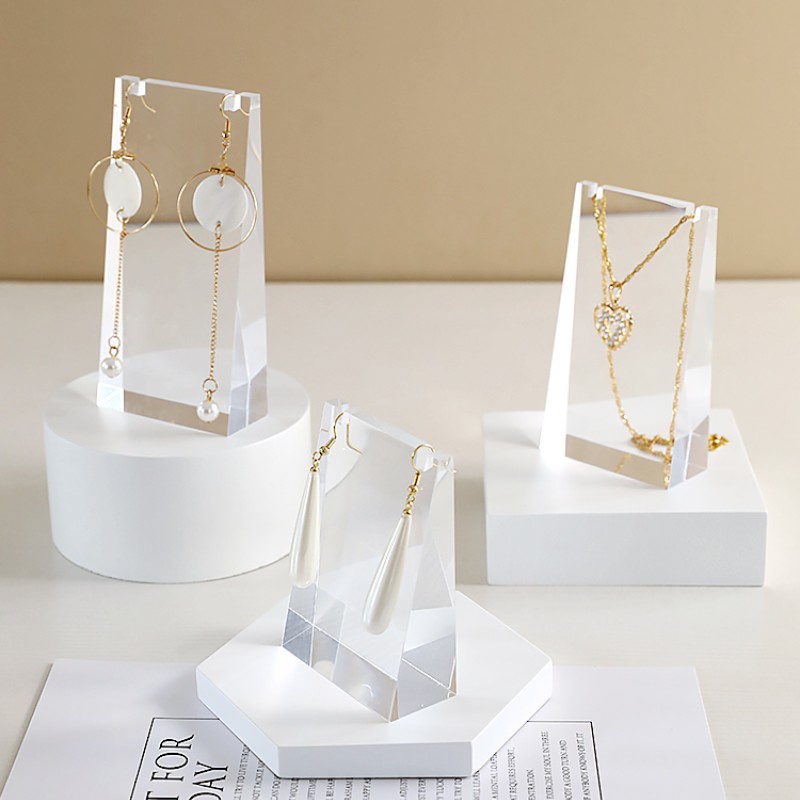 Transparent Acrylic Display Stand Jewelry Earrings Photography