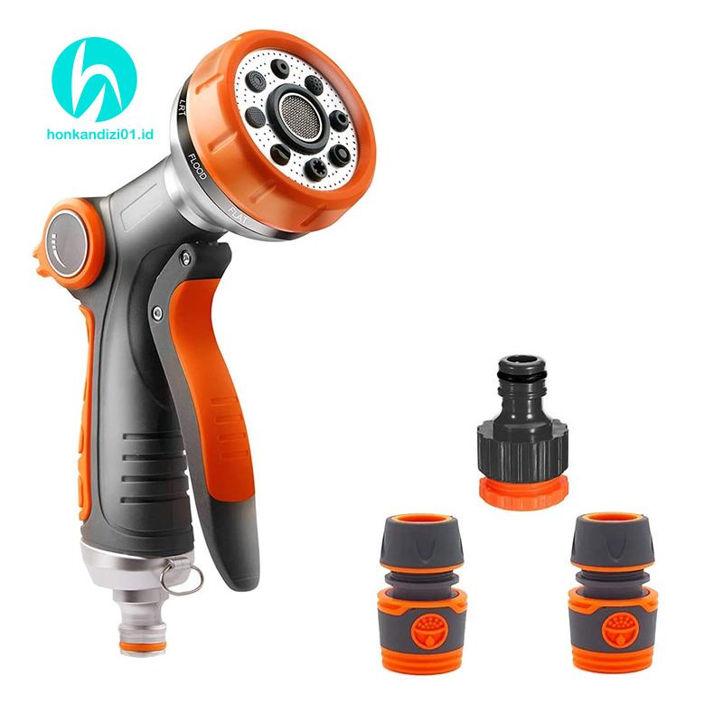 Garden Hose Nozzles Kit 8 Adjustable Patterns Hose Spray Nozzle Watering Accessories for Garden Watering Lawn Washing