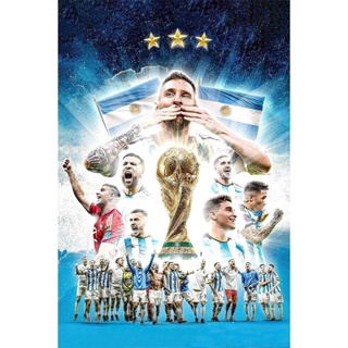 Qatar 2022 World Cup Argentina Lionel Messi Soccer Poster 12x18