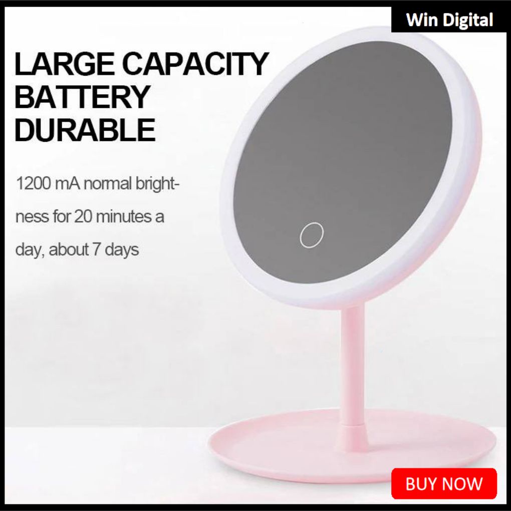 Led Light Makeup Mirror Storage LED Face Mirror Adjustable Touch Dimmer