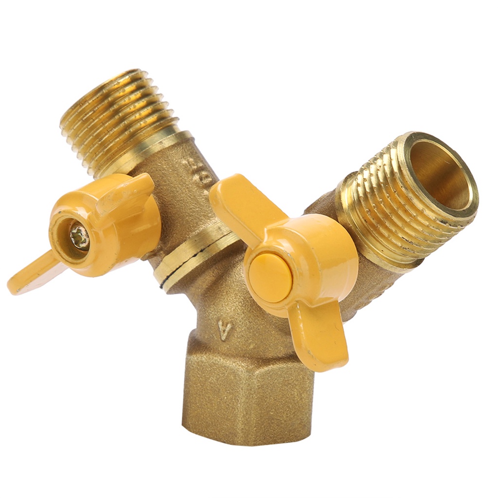 Fun~g12 Brass Garden Irrigation 2 Way Double Tap Hose Adapter Dual Faucet Connector Shopee 1071