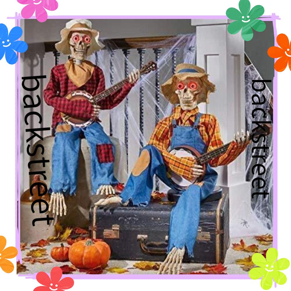 BACKSTREET Glowing Skull Guitar Statue, Latest Horror Night Luminescent