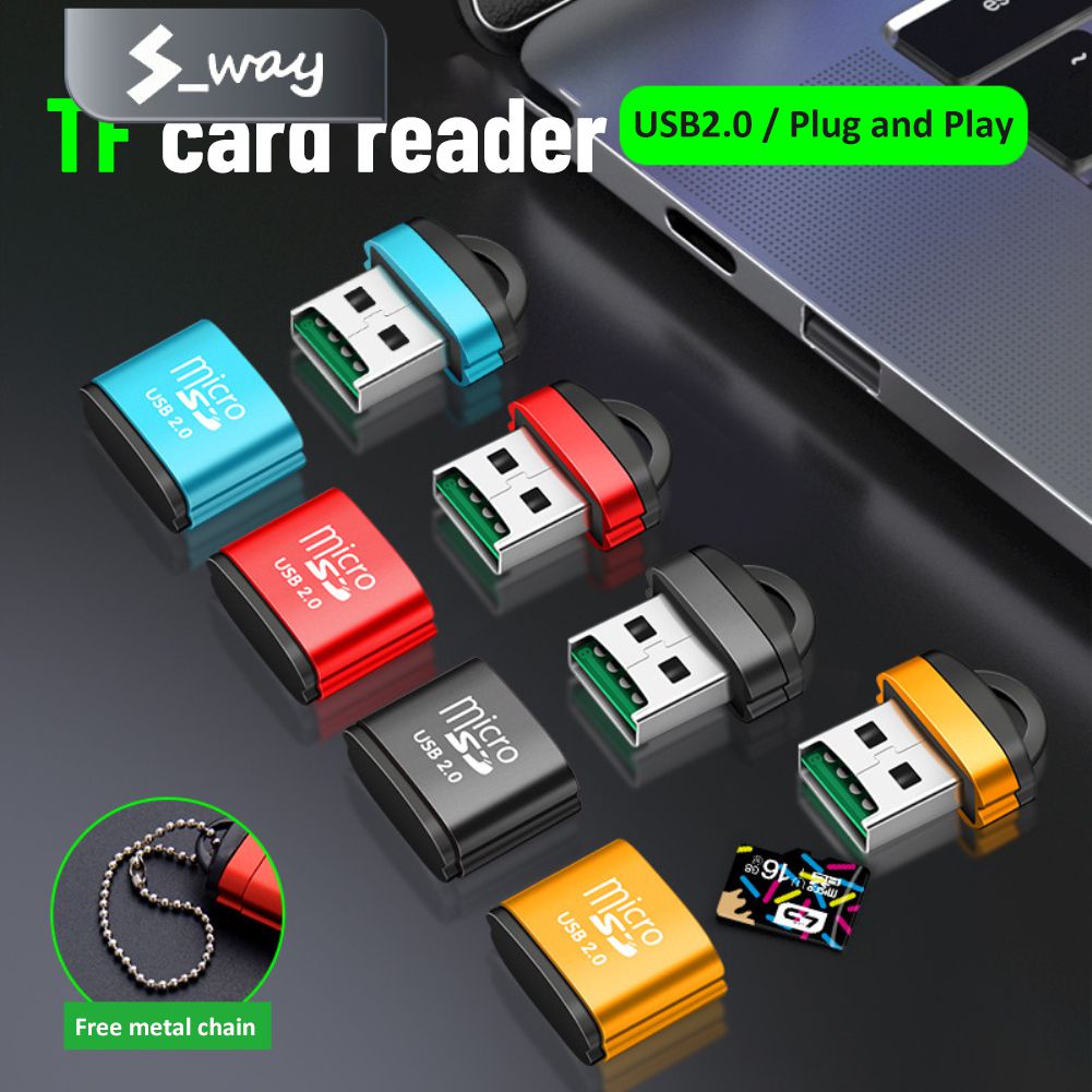 Mini High Speed Card Reader USB 2.0 TF Micro SD Memory Card Adapter For