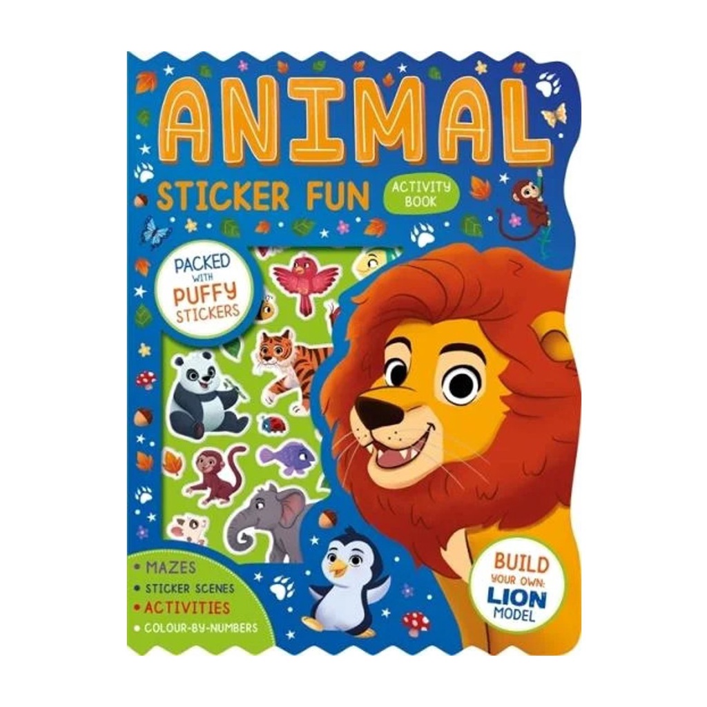 Animal Sticker Fun Activity Book For Kids With Puffy Stickers Mazes ...
