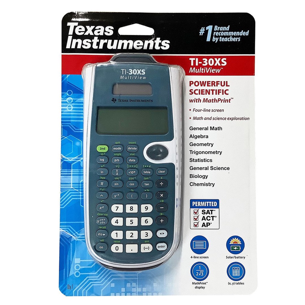 Texas Instruments TI-30XS MultiView 4-Line Scientific Calculator (Blue /  White)
