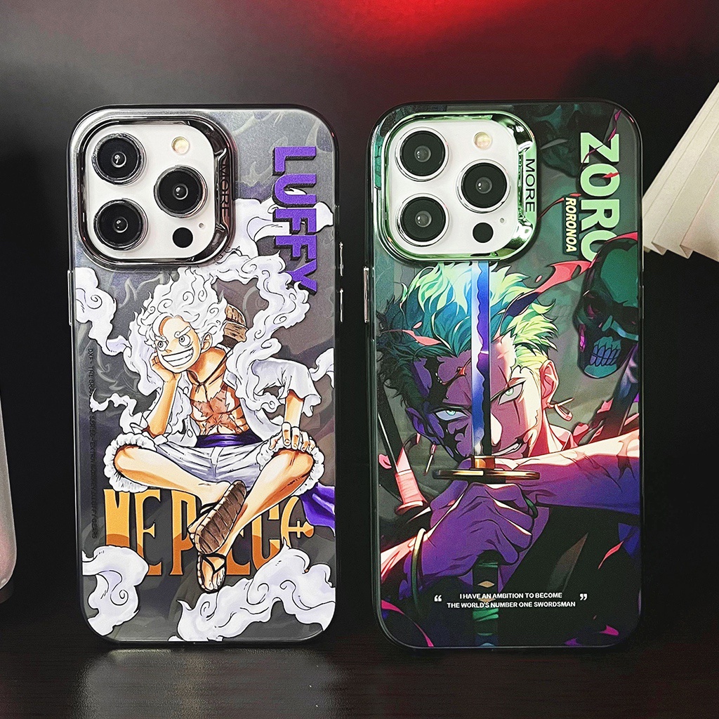 GEAR 5 Luffy for Apple IPhone fifth gear Luffy & Zoro Colorful IMD Big Hole  Camera Hard Shockproof Cover for IPhone 14 Pro max 11 13 15 12 i11 ONE  PIECE Luffy GEAR five Case